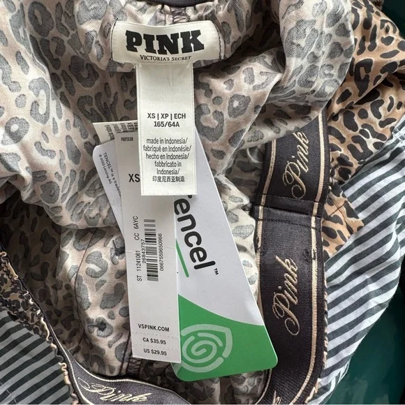 NWT Victorias Secret 2-piece Boxer Short Set Women’s XS Leopard Print/Stripes - Picture 10 of 15